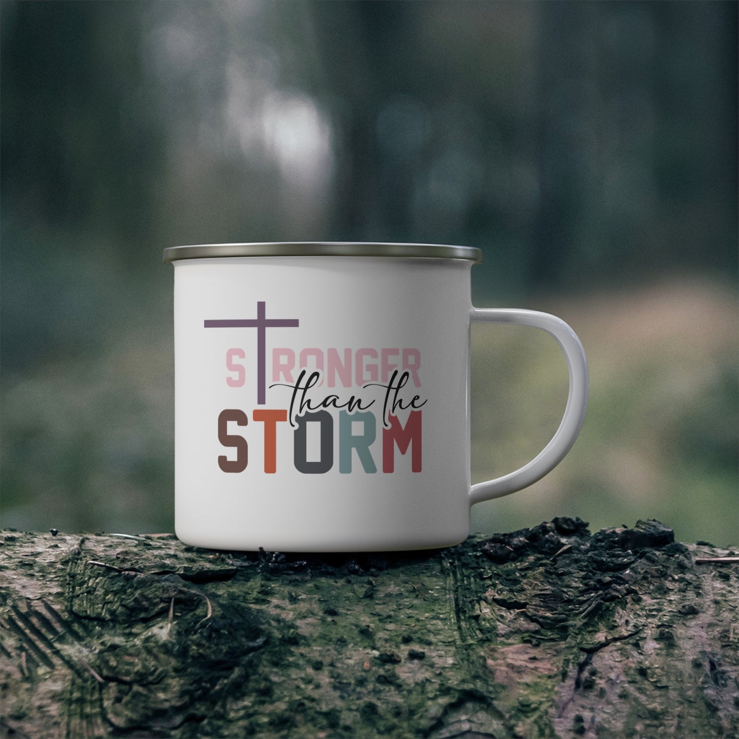 Enamel Camping Mug - Stronger than the storm