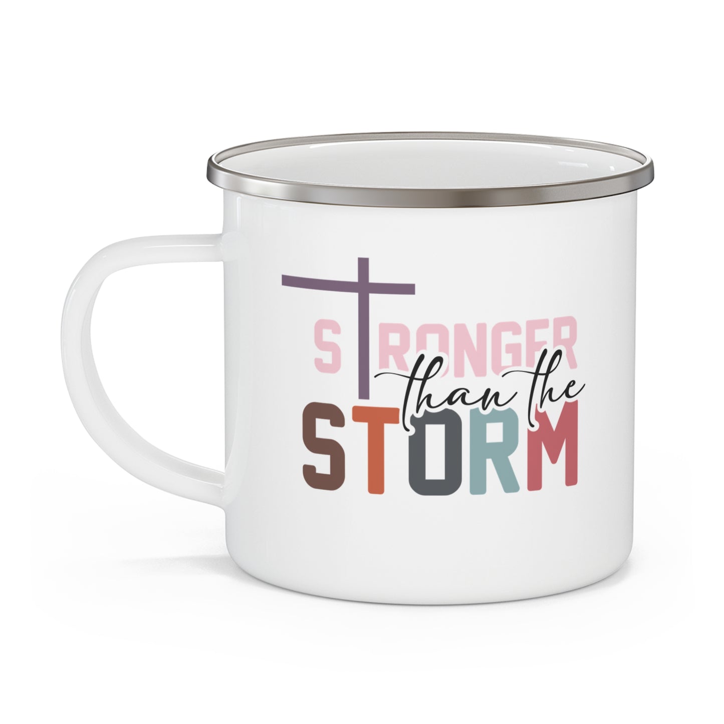 Enamel Camping Mug - Stronger than the storm